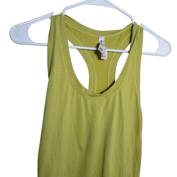 Athleta Tank Top Women's Small Racerback Striped Athletic Neon Green Active - Picture 2 of 8